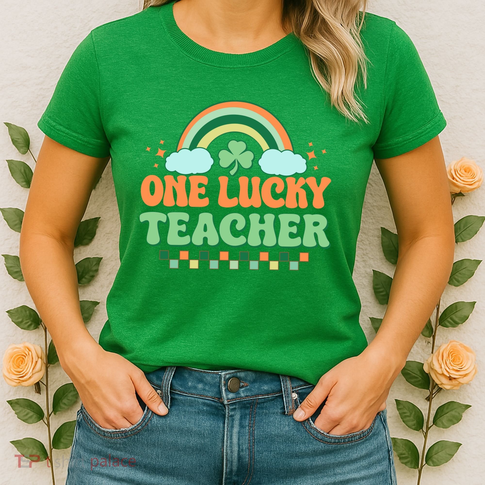 Retro St Patricks Day One Lucky Teacher Women's T-Shirt