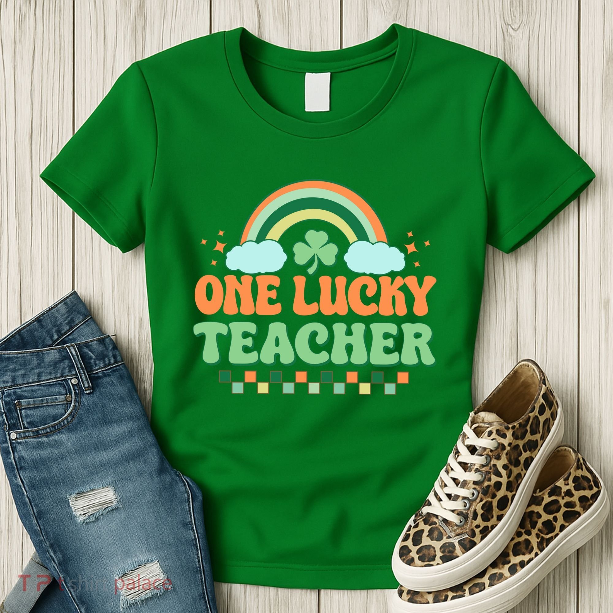 Retro St Patricks Day One Lucky Teacher Women's T-Shirt