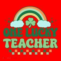 Retro St Patricks Day One Lucky Teacher Santa Hat thumb 1