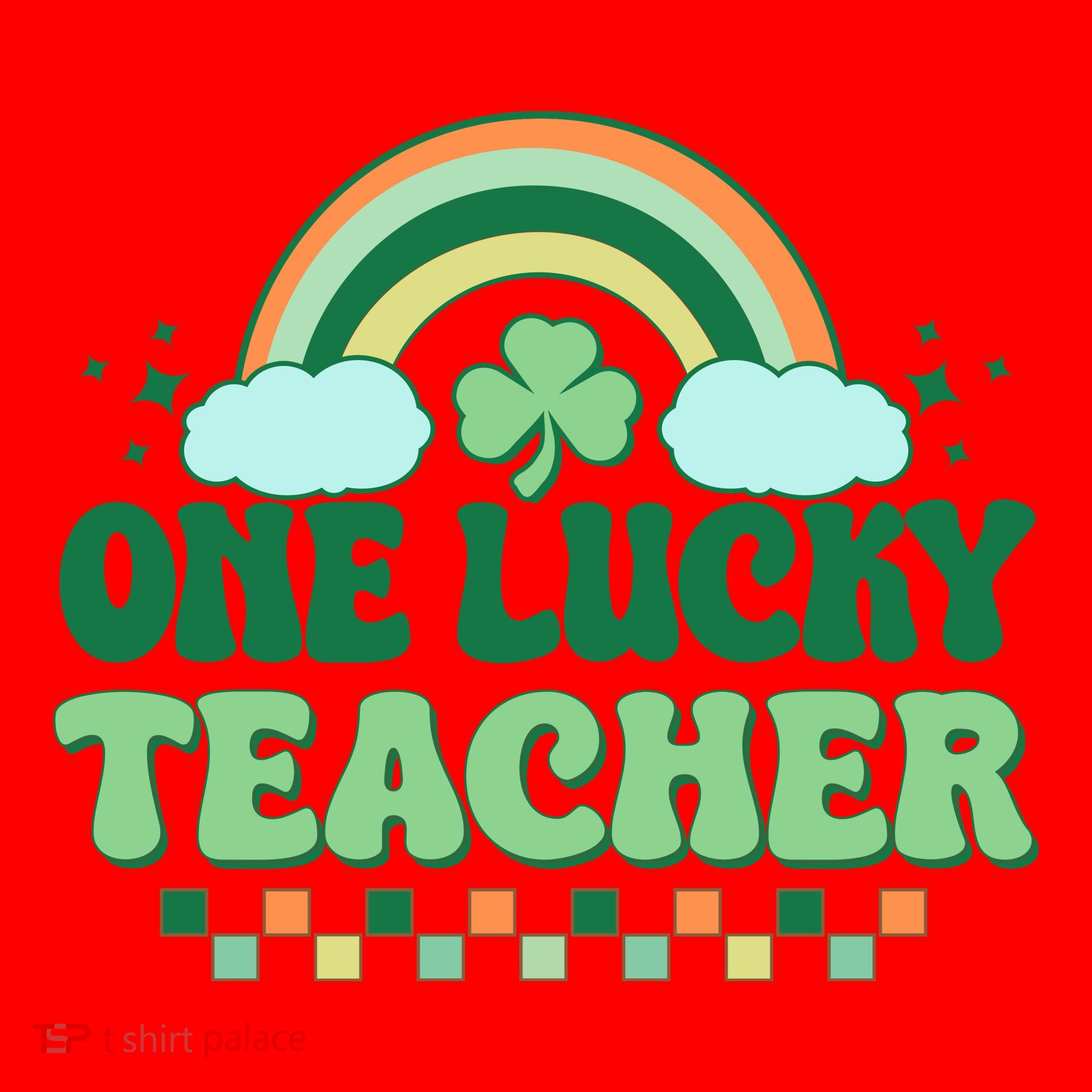 Retro St Patricks Day One Lucky Teacher Santa Hat