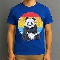 Retro Sunset Panda Gift Kawaii Vintage Panda Gift T-Shirt thumb 3