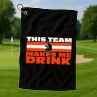 Retro Sport Quote This Team Makes Me Drink Funny Bear Golf Towel thumb 1