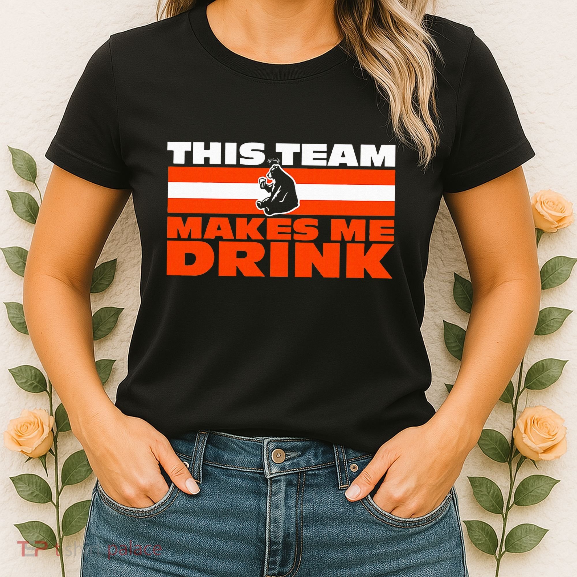 Retro Sport Quote This Team Makes Me Drink Funny Bear Women's T-Shirt