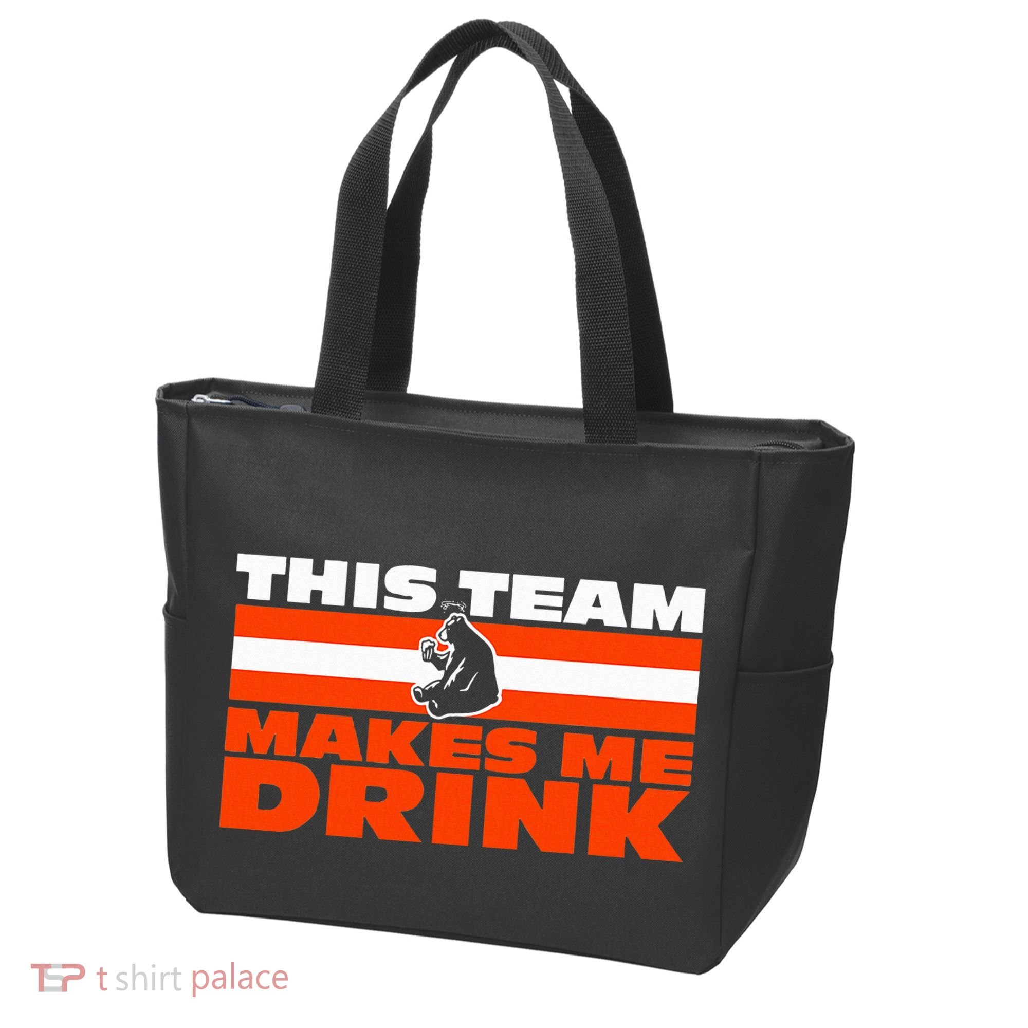 Retro Sport Quote This Team Makes Me Drink Funny Bear Tote Bag