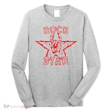 Rock Star Rock On Sign Band Hand Horns Long Sleeve Shirt