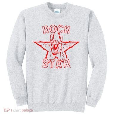 Rock Star Rock On Sign Band Hand Horns Sweatshirt