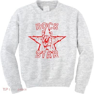 Rock Star Rock On Sign Band Hand Horns Kids Sweatshirt