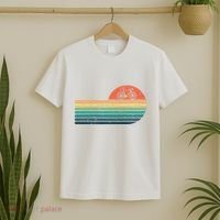 Retro Sunset Road Bike Bicycle Vintage Cycling T-Shirt thumb 2