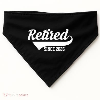 Retro Sporty Retired Since 2026  USA-Made Doggie Bandana