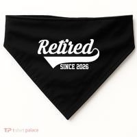 Retro Sporty Retired Since 2026  USA-Made Doggie Bandana thumb 0