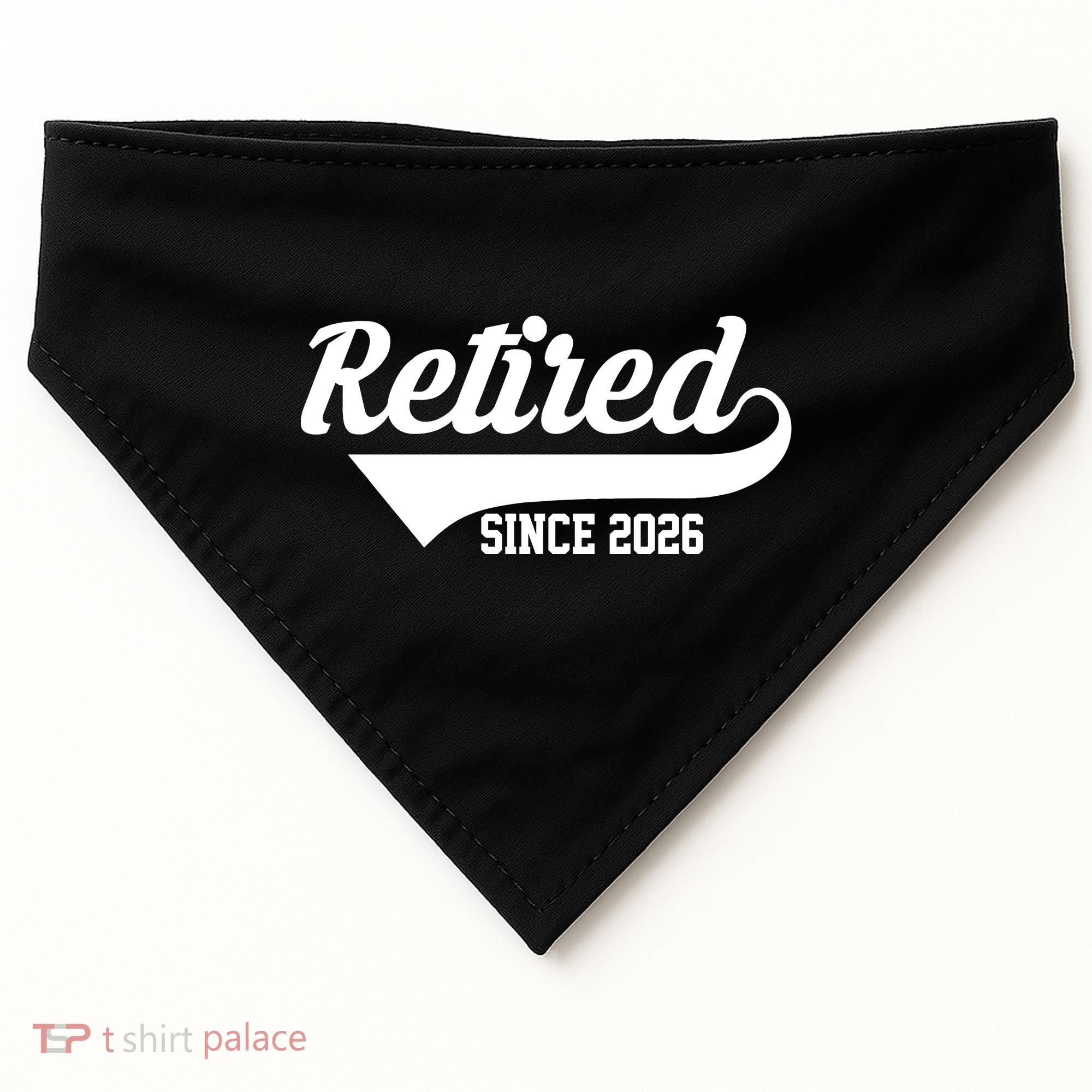 Retro Sporty Retired Since 2026  USA-Made Doggie Bandana