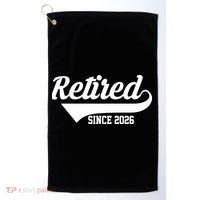Retro Sporty Retired Since 2026  Golf Towel thumb 0