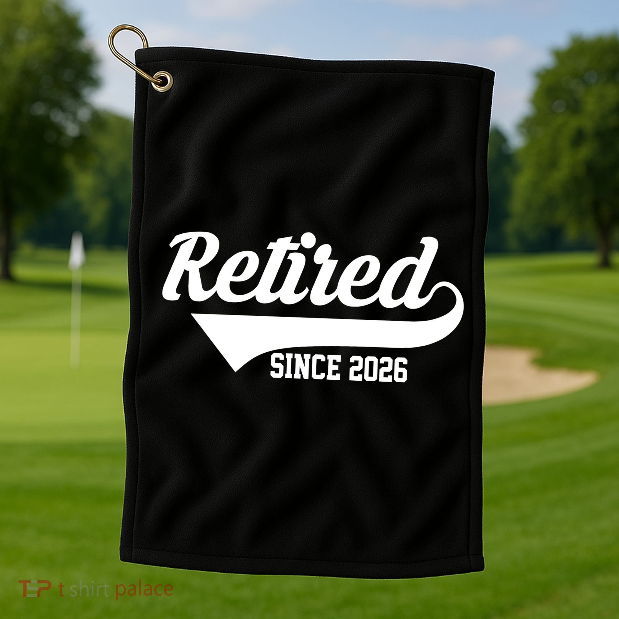 Retro Sporty Retired Since 2026  Golf Towel