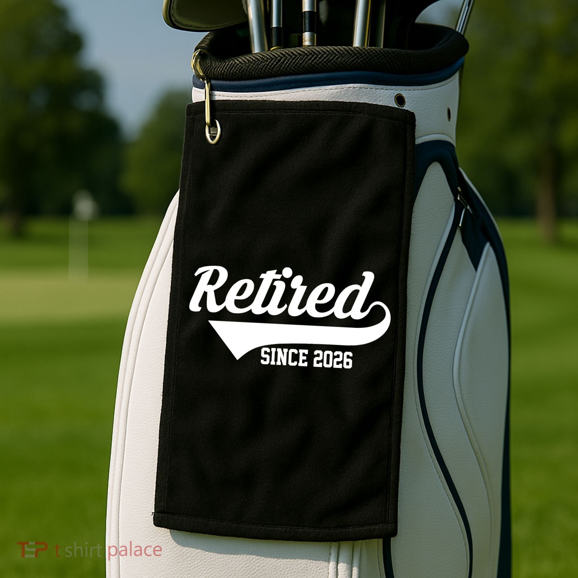 Retro Sporty Retired Since 2026  Golf Towel