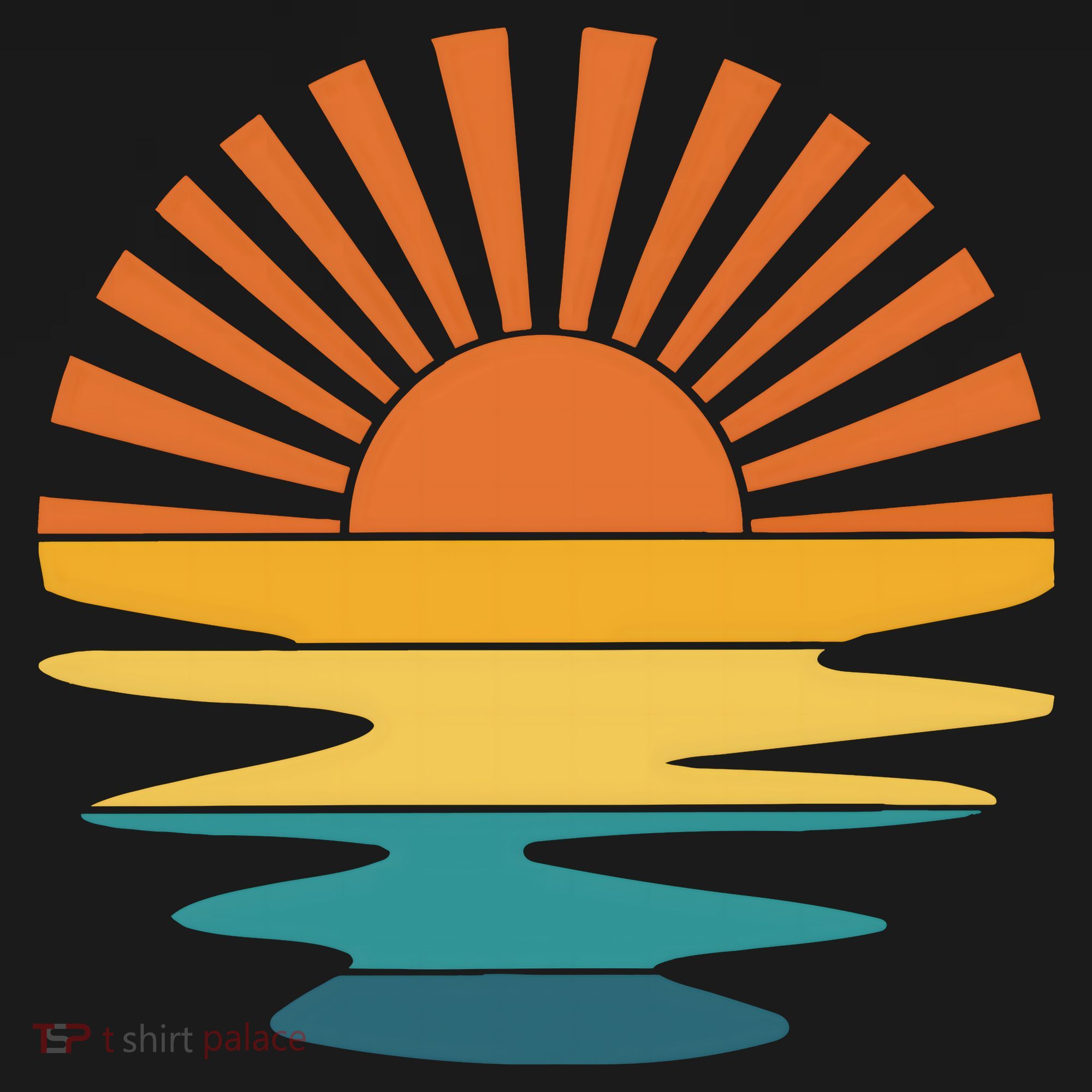 Retro Sunset Rays Wavy Vintage Retro Sunshine Sun Rays Beachy Vibes Retro Summer T-Shirt