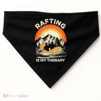 Retro Sunset River I Rafting Gift USA-Made Doggie Bandana thumb 0