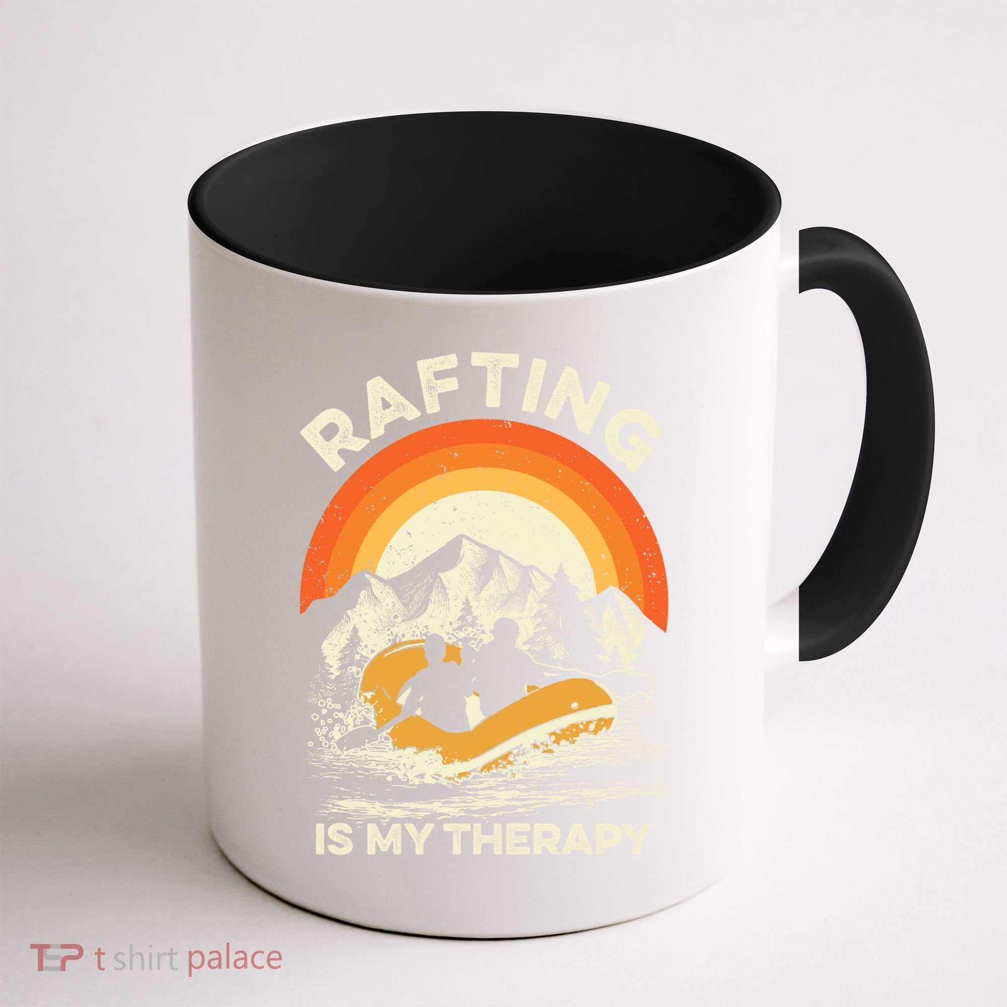 Retro Sunset River I Rafting Gift Coffee Mug