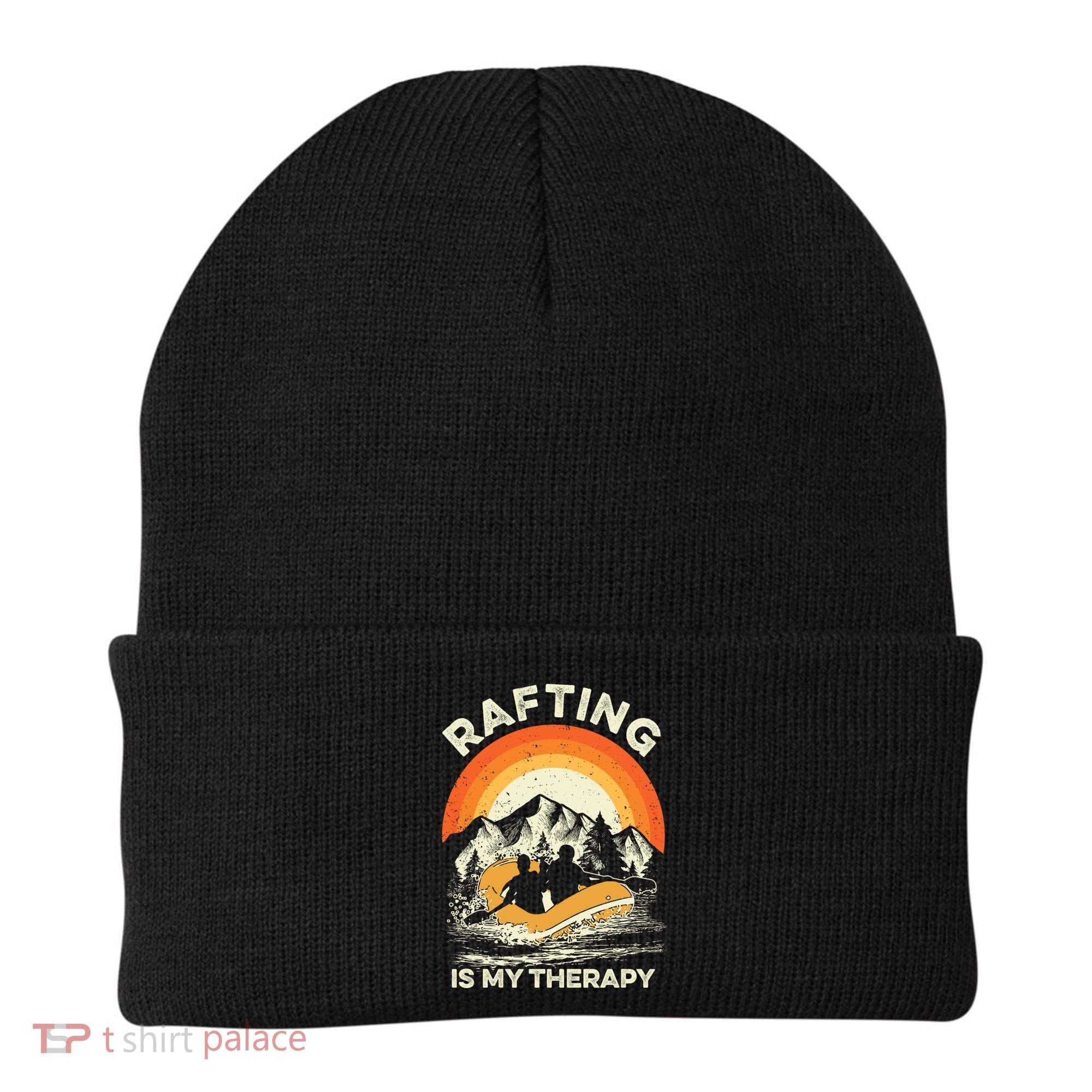 Retro Sunset River I Rafting Gift Beanie