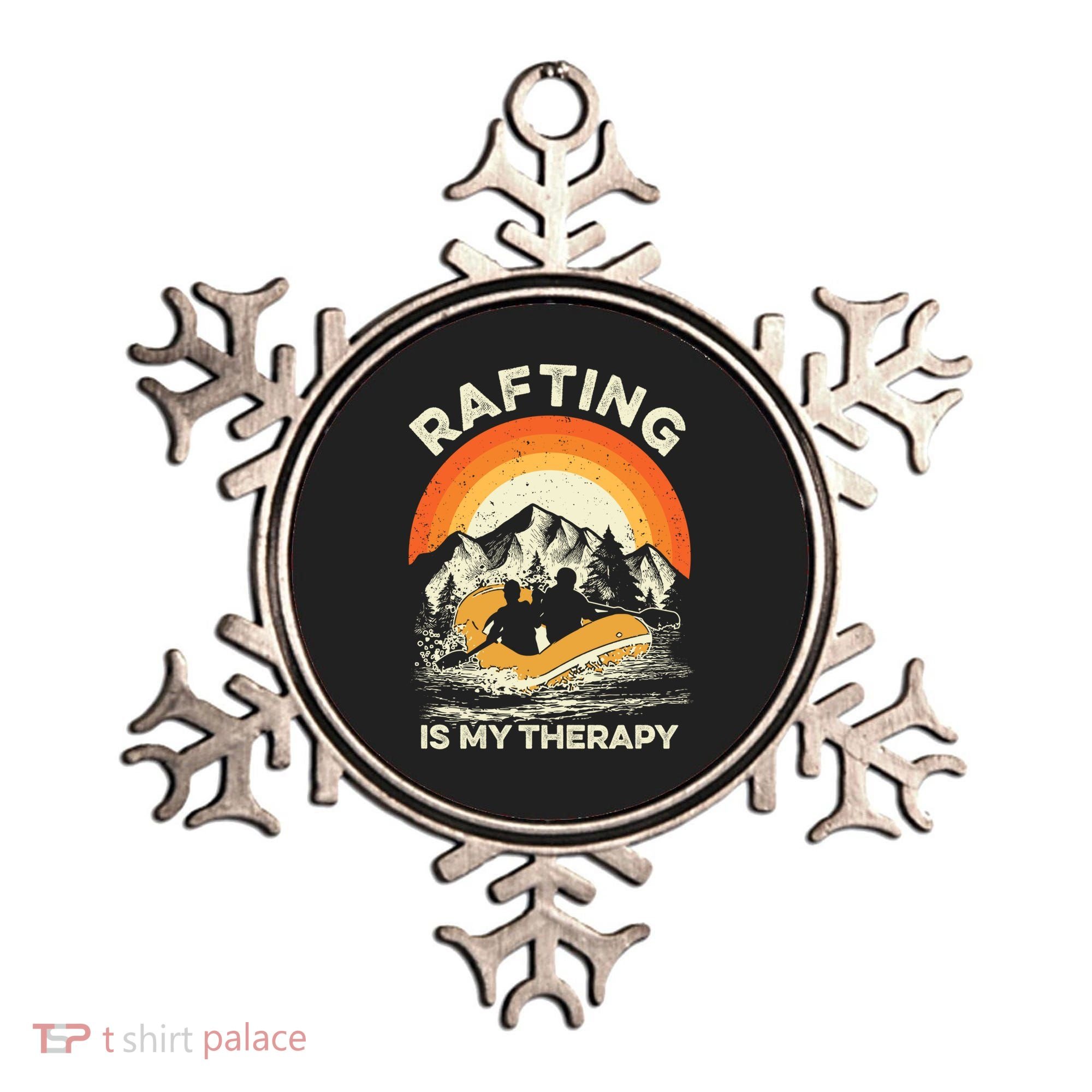 Retro Sunset River I Rafting Gift Ornament
