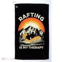 Retro Sunset River I Rafting Gift Golf Towel thumb 0