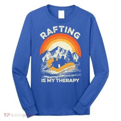 Retro Sunset River I Rafting Gift Long Sleeve Shirt