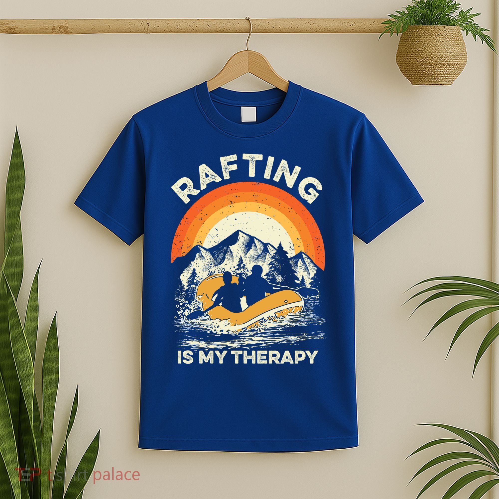 Retro Sunset River I Rafting Gift T-Shirt