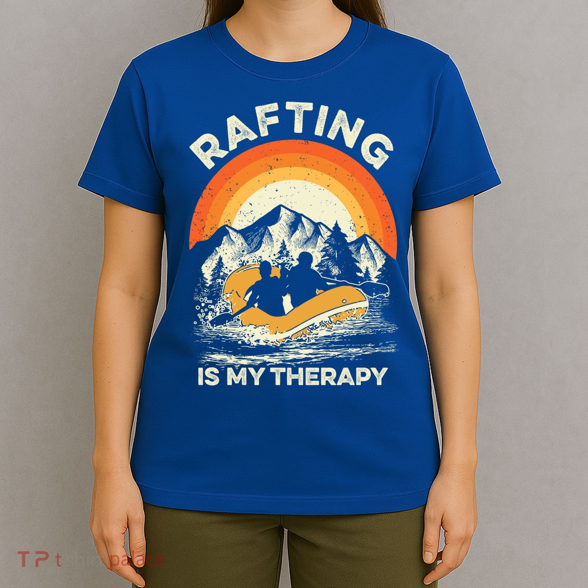 Retro Sunset River I Rafting Gift T-Shirt
