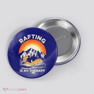 Retro Sunset River I Rafting Gift Button