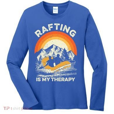 Retro Sunset River I Rafting Gift Women's Long Sleeve Shirt