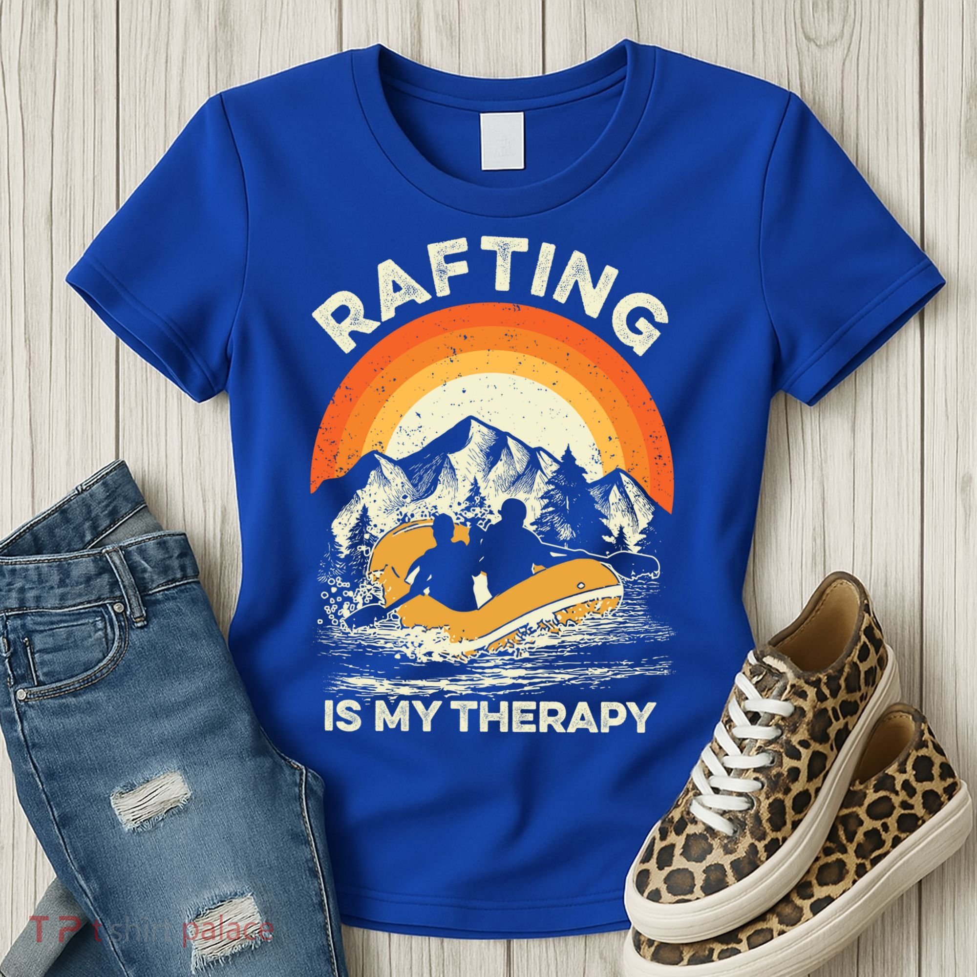 Retro Sunset River I Rafting Gift Women's T-Shirt