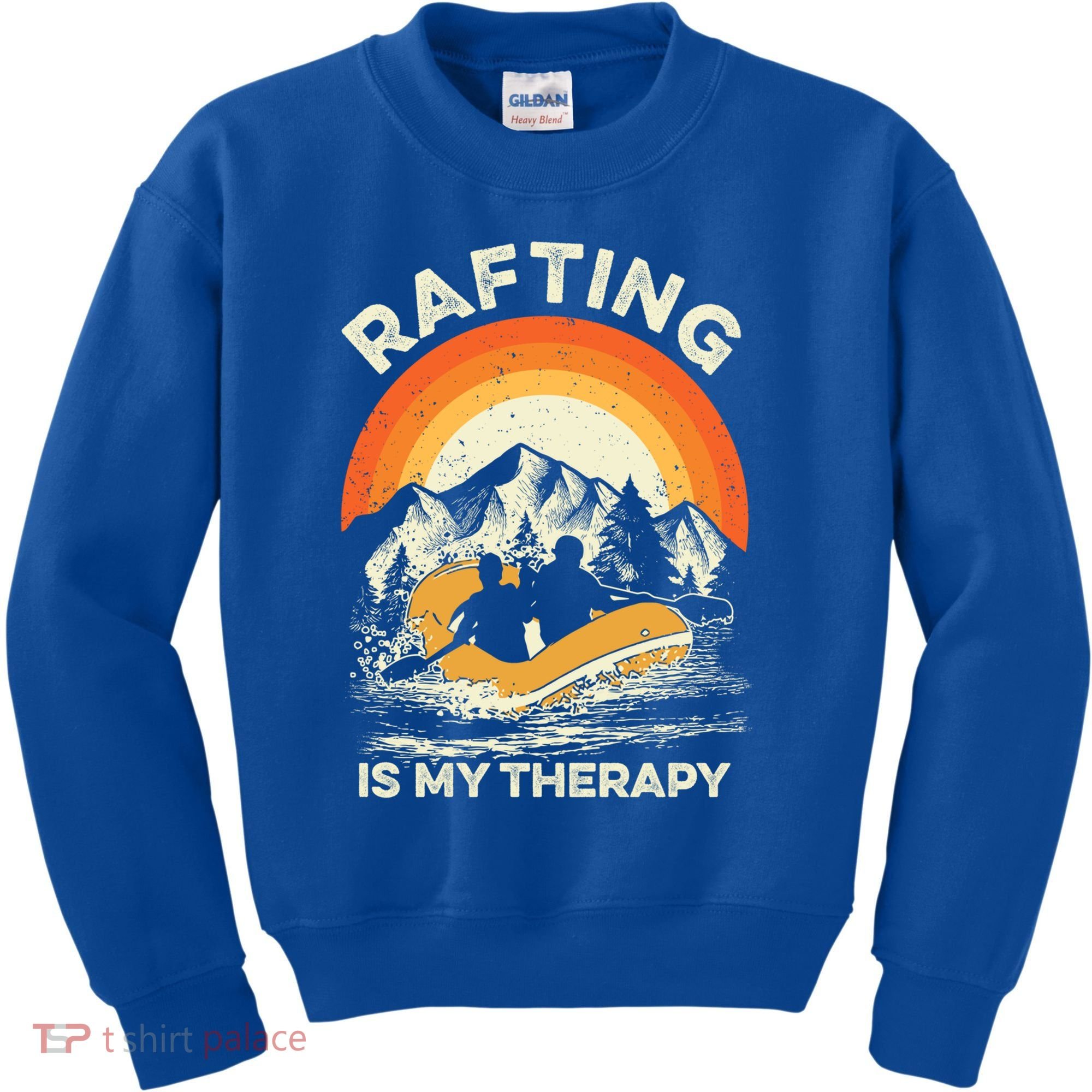 Retro Sunset River I Rafting Gift Kids Sweatshirt