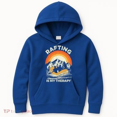 Retro Sunset River I Rafting Gift Kids Hoodie