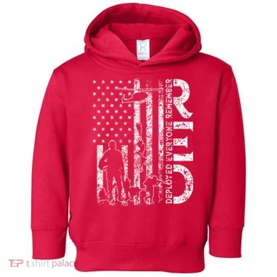 red soldiers remember everyone deployed military support Toddler Hoodie