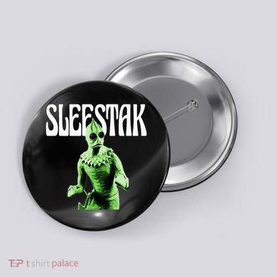 Retro Sleestak Reptilian Alien Graphic Button