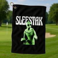 Retro Sleestak Reptilian Alien Graphic Golf Towel thumb 1