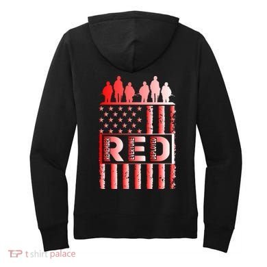 R.E.D. Soldiers Remember Everyone Deployed R.E.D. Friday Women's Hoodie back