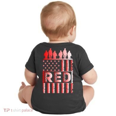 R.E.D. Soldiers Remember Everyone Deployed R.E.D. Friday Baby Bodysuit back