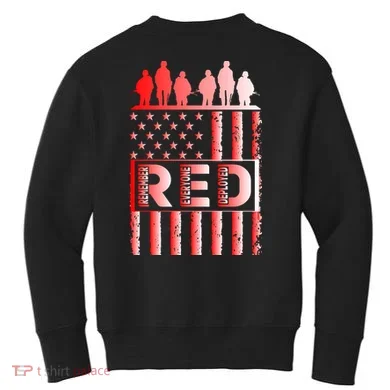 R.E.D. Soldiers Remember Everyone Deployed R.E.D. Friday Kids Sweatshirt back