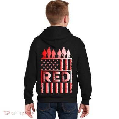 R.E.D. Soldiers Remember Everyone Deployed R.E.D. Friday Kids Hoodie back