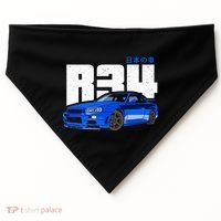 Retro Skyline R34 Jdm 90s Aesthetic USA-Made Doggie Bandana thumb 0