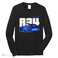 Retro Skyline R34 Jdm 90s Aesthetic Long Sleeve Shirt thumb 0