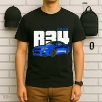 Retro Skyline R34 Jdm 90s Aesthetic T-Shirt thumb 6