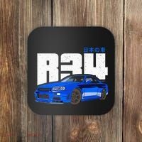 Retro Skyline R34 Jdm 90s Aesthetic Coaster thumb 0