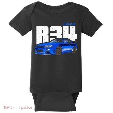 Retro Skyline R34 Jdm 90s Aesthetic Baby Bodysuit