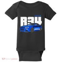 Retro Skyline R34 Jdm 90s Aesthetic Baby Bodysuit thumb 0