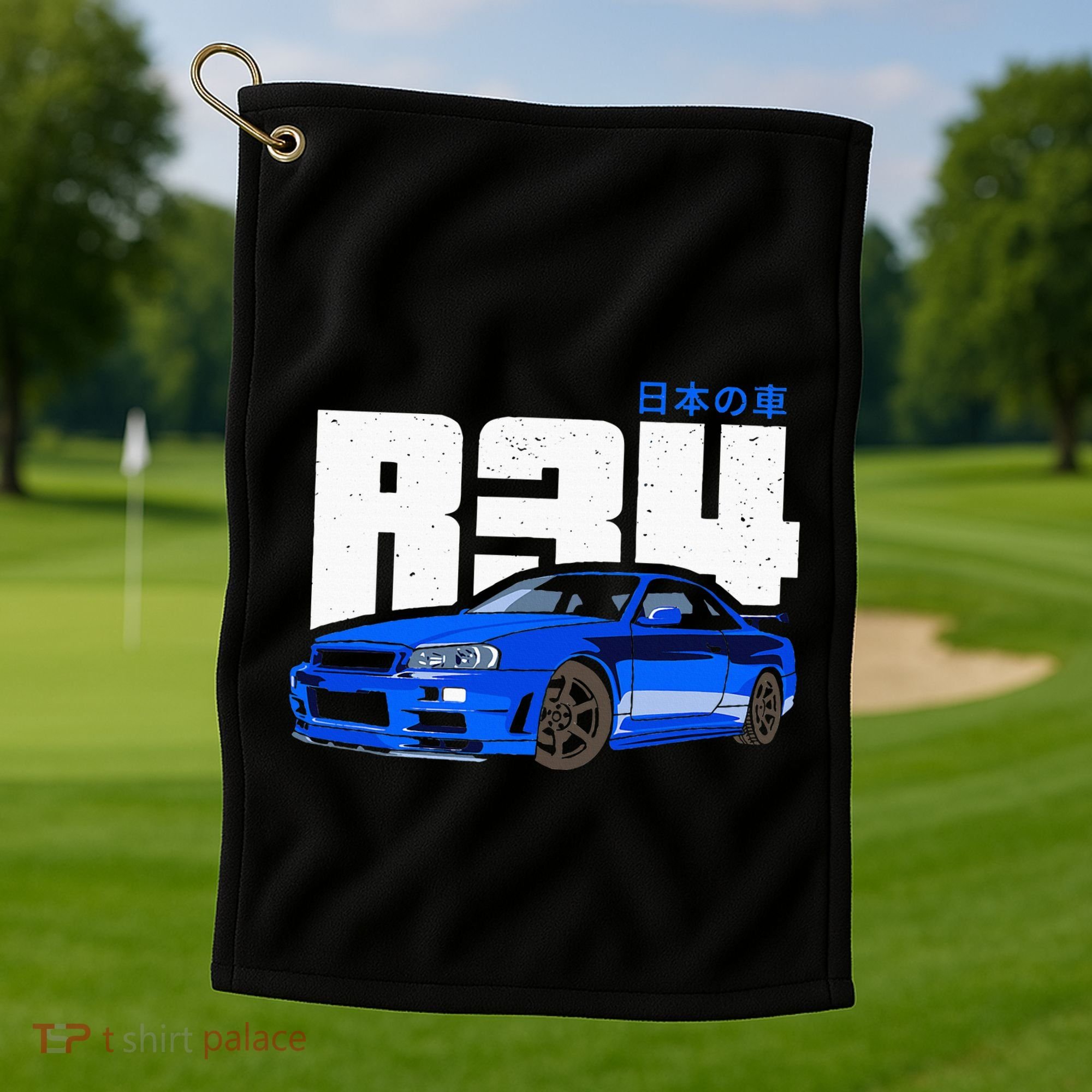 Retro Skyline R34 Jdm 90s Aesthetic Golf Towel