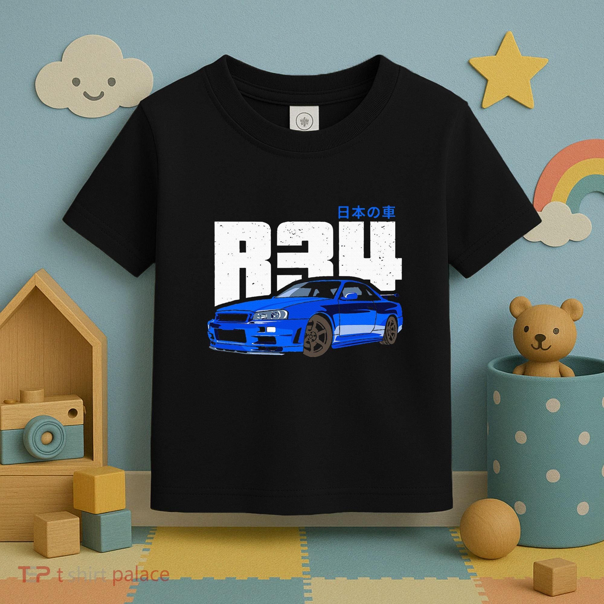 Retro Skyline R34 Jdm 90s Aesthetic Toddler T-Shirt