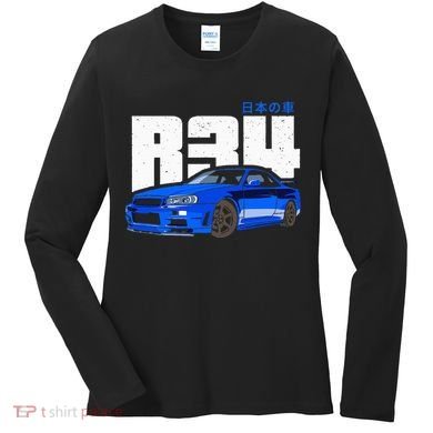 Retro Skyline R34 Jdm 90s Aesthetic Women's Long Sleeve Shirt