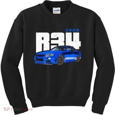 Retro Skyline R34 Jdm 90s Aesthetic Kids Sweatshirt