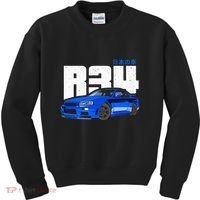 Retro Skyline R34 Jdm 90s Aesthetic Kids Sweatshirt thumb 0